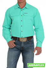 Load image into Gallery viewer, Men's Ripstop Solid Button-Down Western Shirt - Turquoise