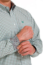 Load image into Gallery viewer, MEN'S PLAID BUTTON-DOWN WESTERN SHIRT - WHITE / GRAY / GOLD