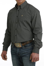 Load image into Gallery viewer, MEN'S GEOMETRIC PRINT BUTTON-DOWN WESTERN SHIRT - BLACK / KHAKI