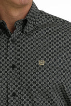 Load image into Gallery viewer, MEN'S GEOMETRIC PRINT BUTTON-DOWN WESTERN SHIRT - BLACK / KHAKI