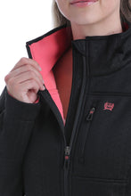 Load image into Gallery viewer, WOMEN'S CONCEALED CARRY EMBOSSED BONDED JACKET - BLACK/CORAL