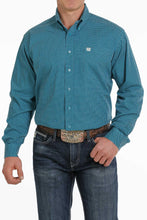 Load image into Gallery viewer, Cinch Men's Teal and Black Geo Print Long Sleeve Western Shirt