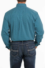 Load image into Gallery viewer, Cinch Men's Teal and Black Geo Print Long Sleeve Western Shirt