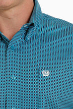 Load image into Gallery viewer, Cinch Men's Teal and Black Geo Print Long Sleeve Western Shirt