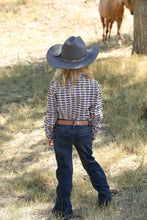 Load image into Gallery viewer, GIRL'S GEOMETRIC PRINT WESTERN SHIRT - PINK