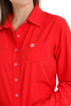 Load image into Gallery viewer, WOMEN'S ARENAFLEX BUTTON-DOWN WESTERN SHIRT - RED