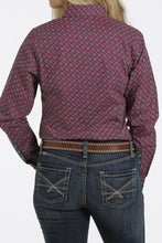 Load image into Gallery viewer, WOMEN'S BUTTON-DOWN WESTERN SHIRT - PINK/BLACK/WHITE
