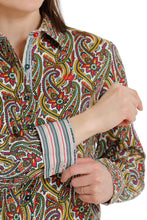 Load image into Gallery viewer, WOMEN'S BUTTON-DOWN WESTERN SHIRT - GREEN / PINK / YELLOW