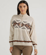 WOMENS SOUTHWESTERN QUARTER ZIP PULLOVER SWEATER