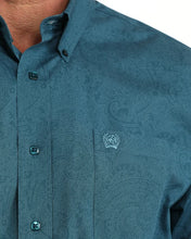 Load image into Gallery viewer, Cinch Men's Teal Paisley Printed Long Sleeve Shirt MTW1106169
