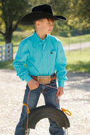 CINCH BOYS LS BUTTON DOWN TURQUOISE