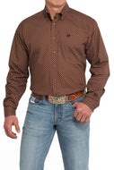CINCH BROWN GEOMETRIC PRINT - MENS SHIRT