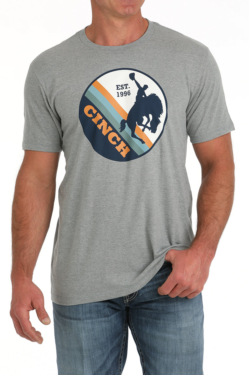 CINCH BUCKING BRONC GRAY - MENS TEE