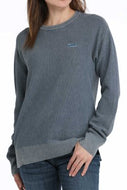 Cinch Women's Light Blue Pullover Sweater
