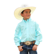 CINCH - BOYS' TURQUOISE BUTTON DOWN SHIRT