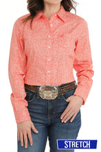 Load image into Gallery viewer, Women&#39;s Floral Print Button-Down Western Shirt - Coral
