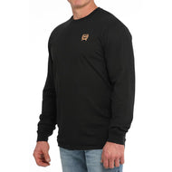 Cinch Men's Logo Black Long Sleeve Tee