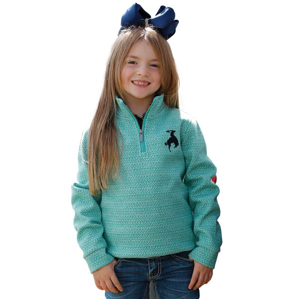 Cruel - Girls' Bucking Horse 1/4 Zip Knit Pullover Sweater