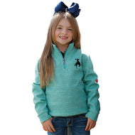 Cruel - Girls' Bucking Horse 1/4 Zip Knit Pullover Sweater