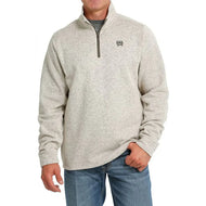 MEN'S GREY 1/4 ZIP PULLOVER SWEATER