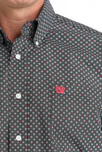 Load image into Gallery viewer, Men's Cinch Black Geo Print Long Sleeve Shirt
