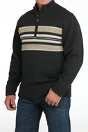 CINCH - Men's 1/4 Zip Charcoal Pullover Sweater
