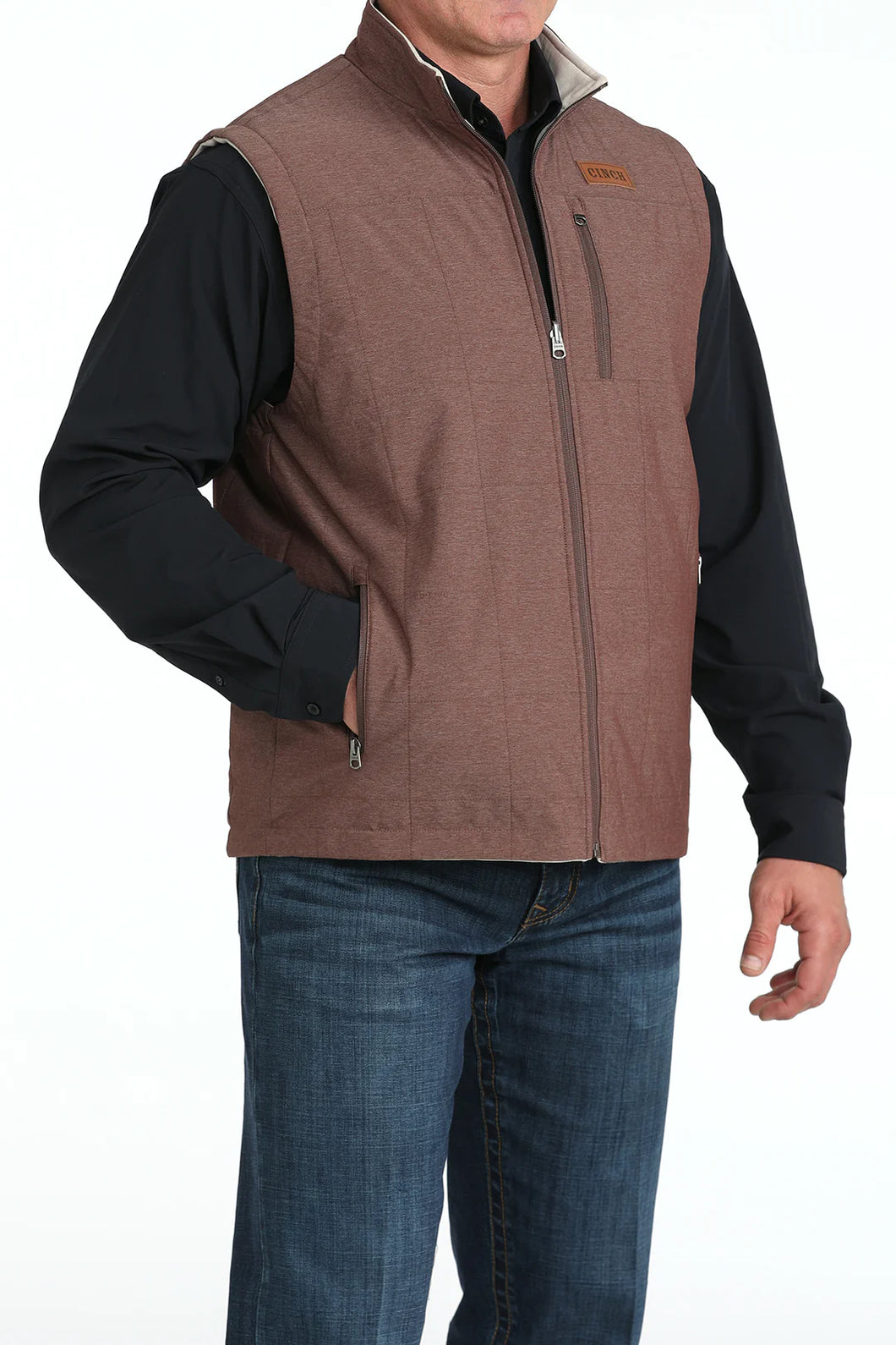 CINCH MEN'S BURGUNDY REVERSIBLE VEST
