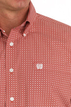 Load image into Gallery viewer, Men&#39;s Medallion Print Button-Down Western Shirt - Red
