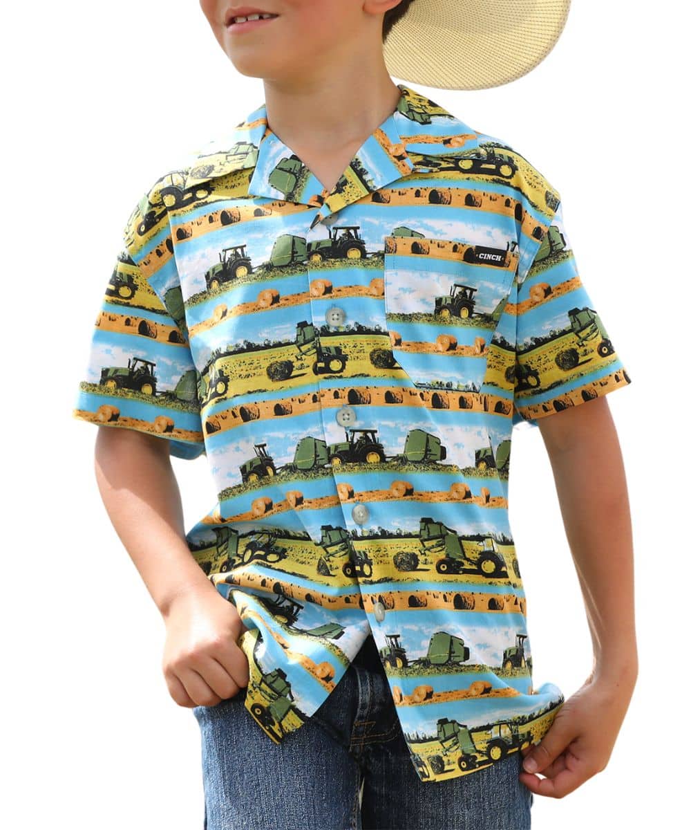 Cinch Boys' Hayin' Season Button Down Shirt