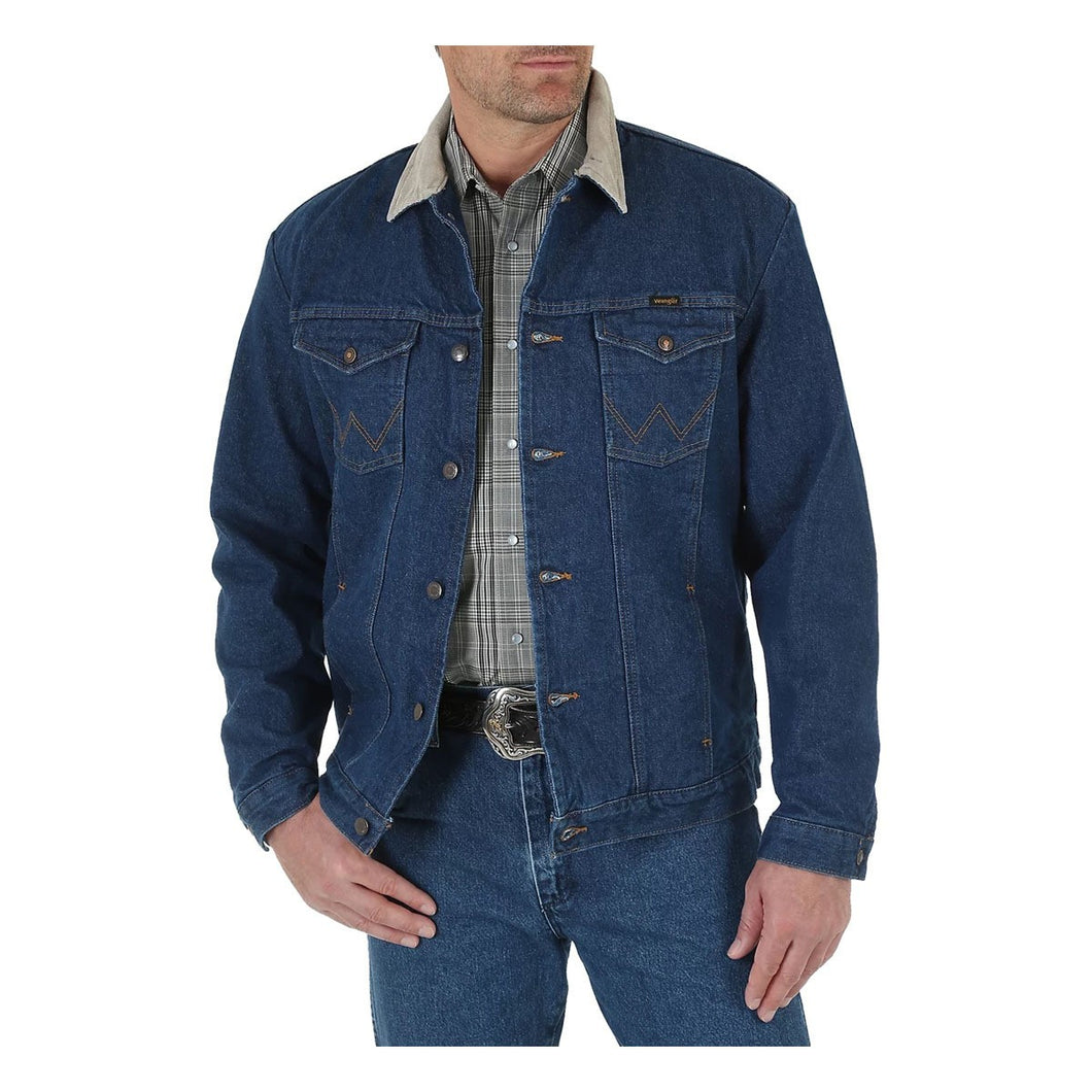 Men's Wrangler Blanket Lined Corduroy Collar Denim Jacket