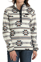 Load image into Gallery viewer, Women&#39;s Southwestern Print Fleece Pullover - Cream
