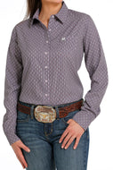 WOMEN'S ARENAFLEX BUTTON-DOWN WESTERN SHIRT - PURPLE