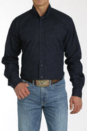 Men's Paisley Stretch Button-Down Western Shirt - Navy