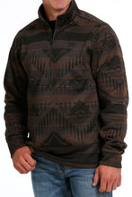 Load image into Gallery viewer, MEN&#39;S 1/2 ZIP SOUTHWESTERN PRINT SWEATER PULLOVER - BROWN
