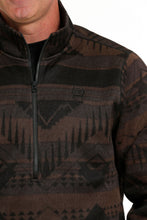 Load image into Gallery viewer, MEN&#39;S 1/2 ZIP SOUTHWESTERN PRINT SWEATER PULLOVER - BROWN
