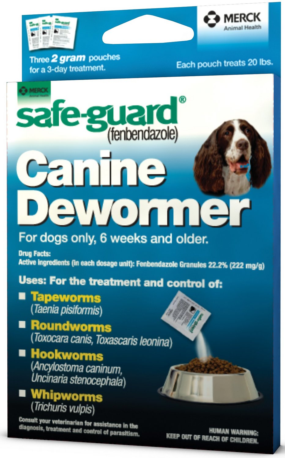 Safe-Guard Canine De-Wormer for Medium Dogs (20LB), 3 day treatment