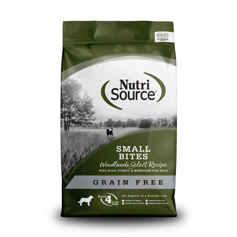NutriSource Grain Free Woodlands Select Small Bites Dry Dog Food 5lb bag