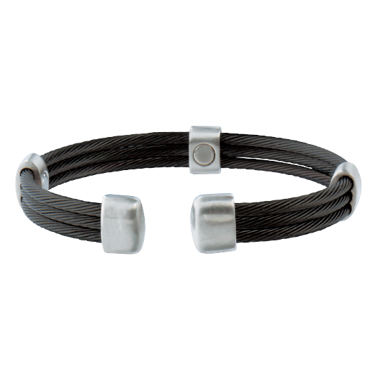 Trio Cable Black/Satin Stainless Magnetic Wristband