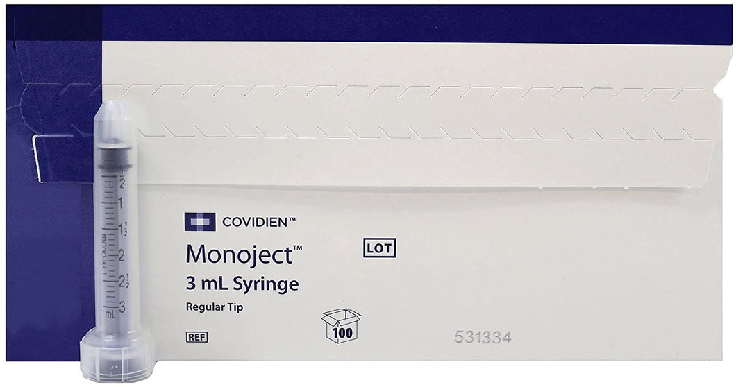 Covidien Monoject 3ML Syringe BOX OF 100