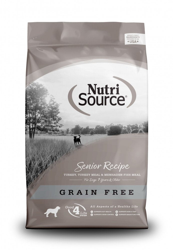 Nutrisource Grain Free Senior Recipe Dry Dog Food 15lb Bag