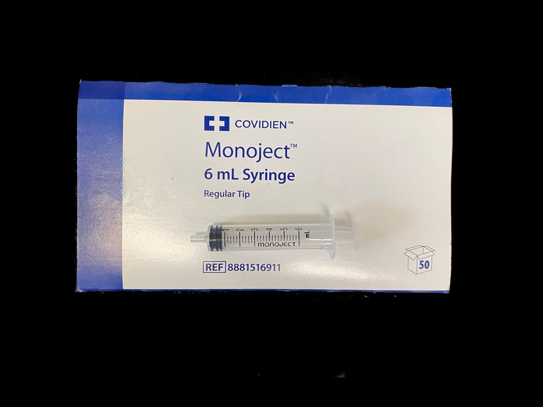 Covidien Monoject 6 mL Syringe BOX OF 50