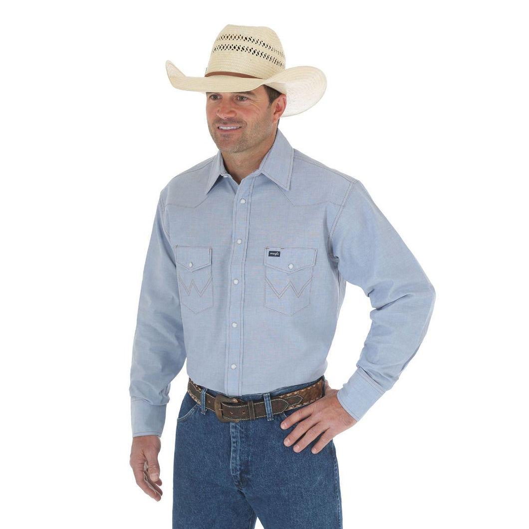Wrangler Cowboy Cut® Long Sleeve Work Shirt Chambray