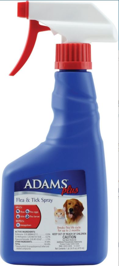 Adams Topical Flea & Tick Spray for Dogs & Cats