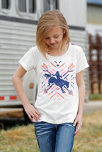Load image into Gallery viewer, GIRLS CREAM AND SOUTHWEST PRINT TEE

