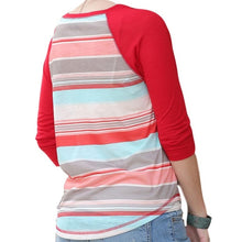 Load image into Gallery viewer, Cruel Girl Western Shirt Womens 3/4 Sleeve Stripe Multi
