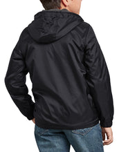 Load image into Gallery viewer, Kids&#39; Fleece Lined Hooded Nylon Jacket, Black
