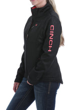 Load image into Gallery viewer, WOMEN&#39;S CONCEALED CARRY EMBOSSED BONDED JACKET - BLACK/CORAL

