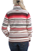 Load image into Gallery viewer, Cinch Women&#39;s Brown &amp; Red Multi Striped Fleece Pullover
