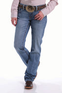 Cinch Women's Ada Mid Rise Relaxed Fit Boot Cut Jeans - Light Stonewash