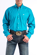 Load image into Gallery viewer, MEN&#39;S SOLID TURQUOISE BUTTON-DOWN WESTERN SHIRT
